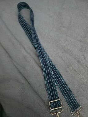 Portland Leather Co. Adjustable Multi Colored Navy/Teal Crossbody/Shoulder Strap